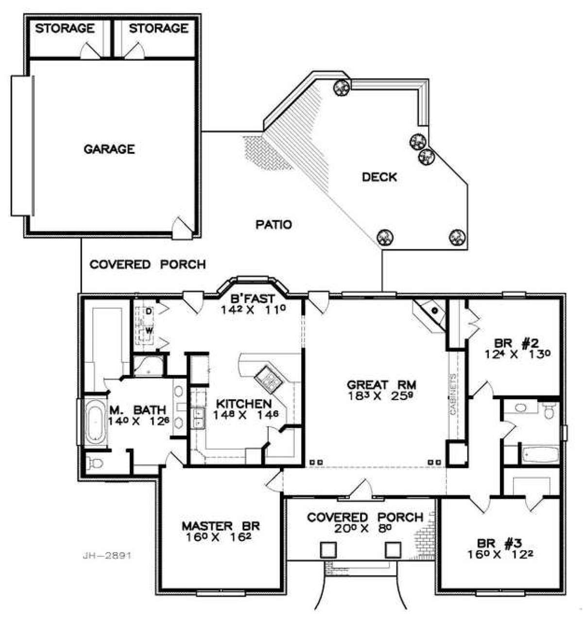 Floorplan 1 for House Plan #6471-00073