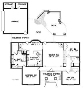 Floorplan 1 for House Plan #6471-00074