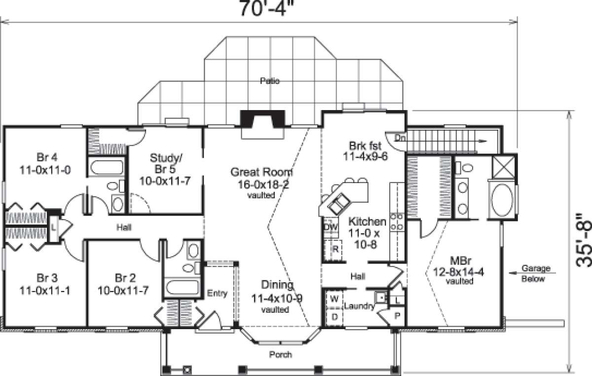 Floorplan 1 for House Plan #5633-00159