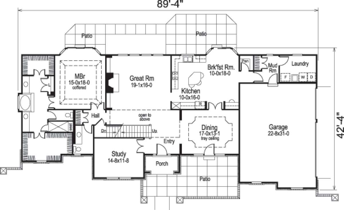 Floorplan 1 for House Plan #5633-00160