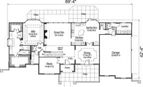 Floorplan 1 for House Plan #5633-00160