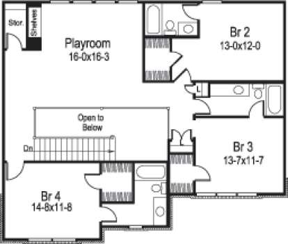 Floorplan 2 for House Plan #5633-00160