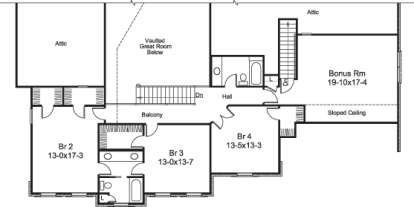 Floorplan 2 for House Plan #5633-00161