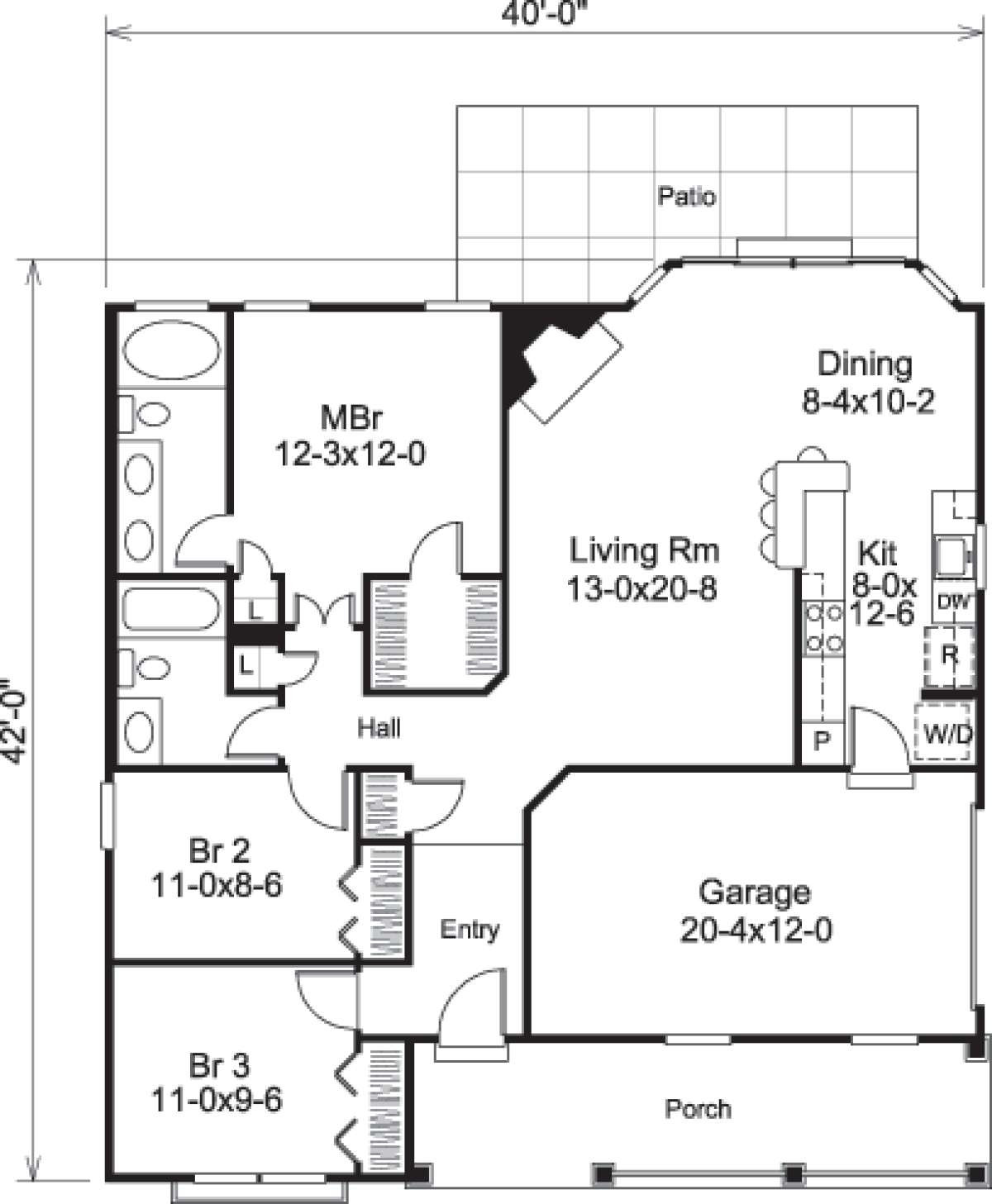 Floorplan 1 for House Plan #5633-00162