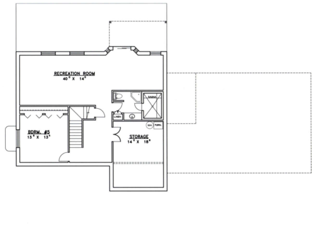 Basement Floor for House Plan #039-00199