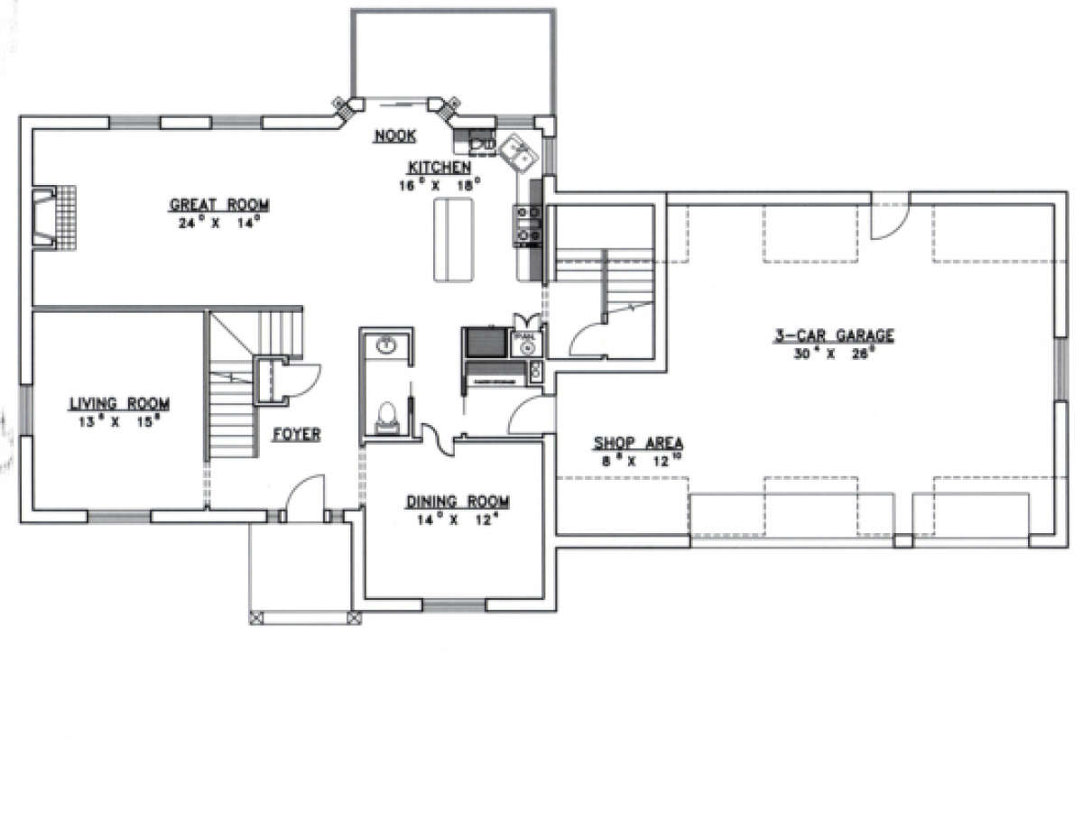 First Floor for House Plan #039-00199
