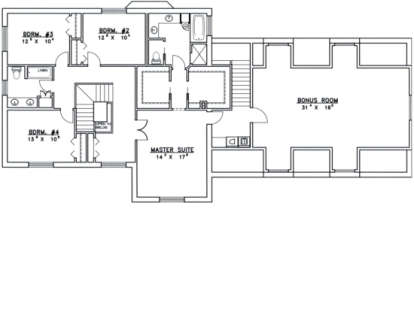 Second Floor for House Plan #039-00199