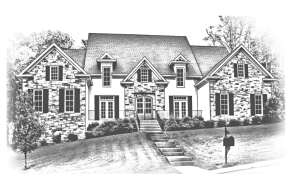 European House Plan #6819-00015 Elevation Photo