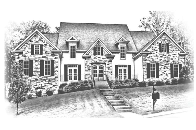 European House Plan #6819-00015 Elevation Photo