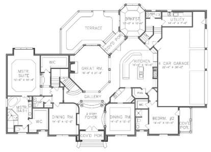 Floorplan 1 for House Plan #6819-00016