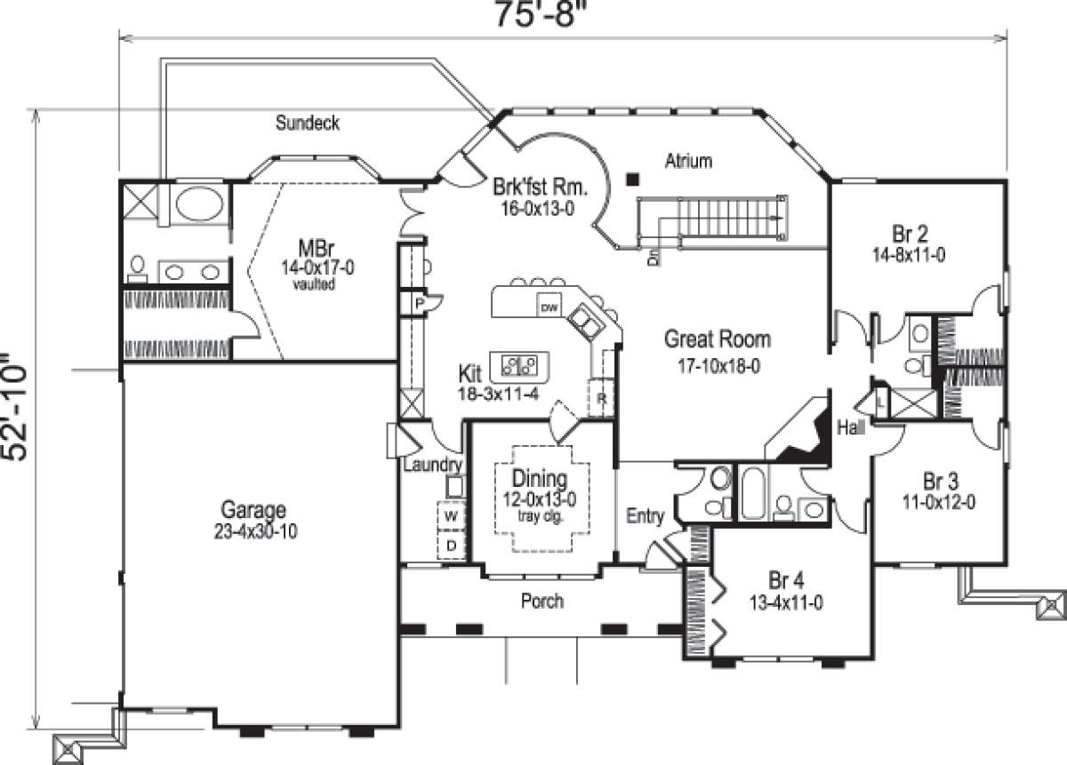 Floorplan 1 for House Plan #5633-00163