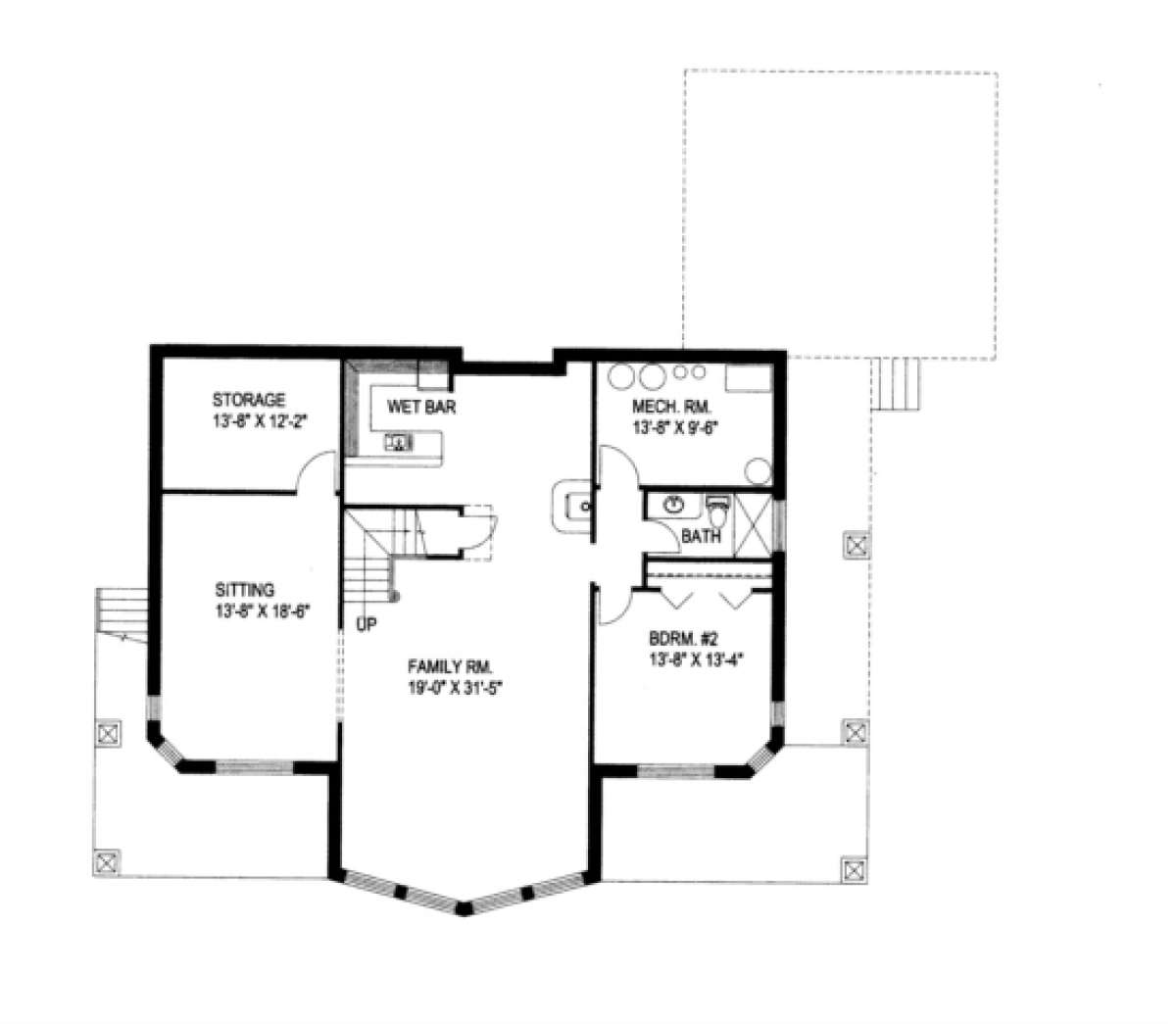 Basement Floor for House Plan #039-00200