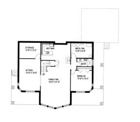Basement Floor for House Plan #039-00200