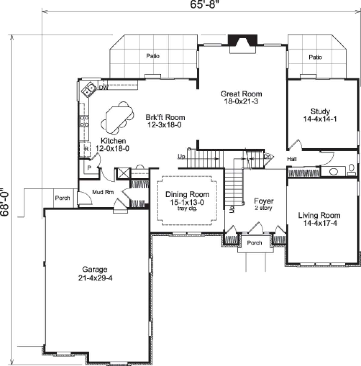 Floorplan 1 for House Plan #5633-00166