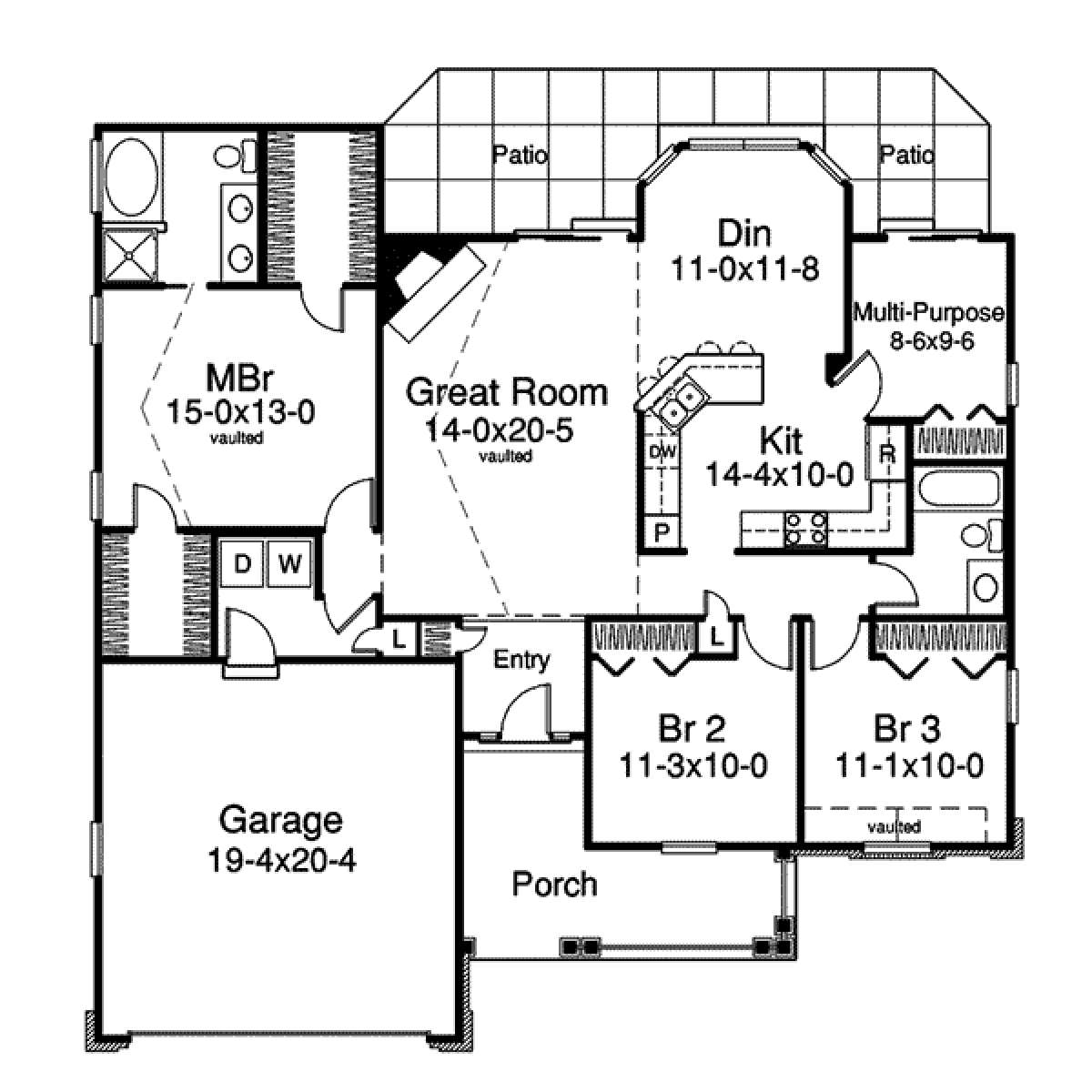 Main Floor for House Plan #5633-00168
