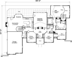 Floorplan 1 for House Plan #5633-00170