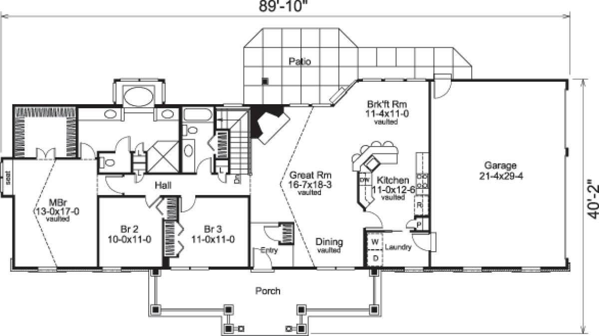 Floorplan 1 for House Plan #5633-00173