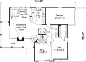 Floorplan 1 for House Plan #5633-00174