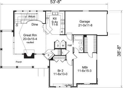 Floorplan 1 for House Plan #5633-00174