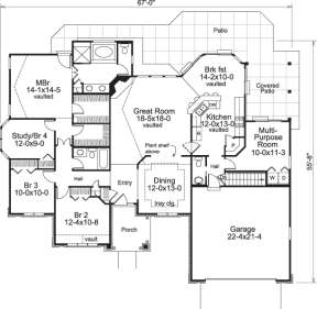 Floorplan 1 for House Plan #5633-00175