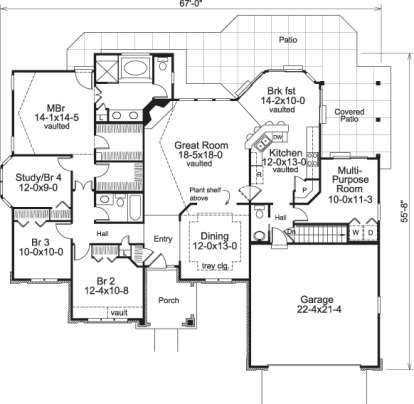 Floorplan1 for House Plan #5633-00175