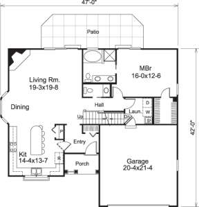 Floorplan 1 for House Plan #5633-00178
