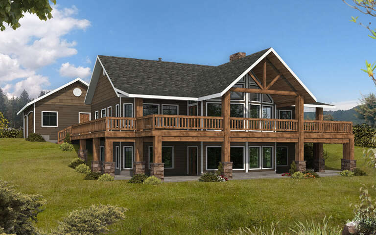 House Plan House Plan #1465 Angled Rear Elevation