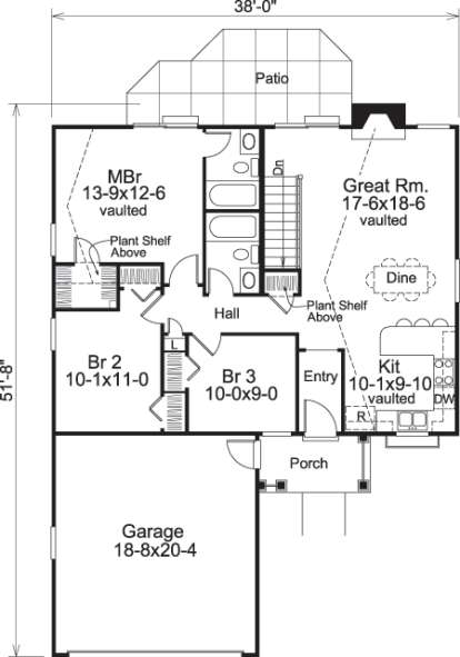 Floorplan 1 for House Plan #5633-00182