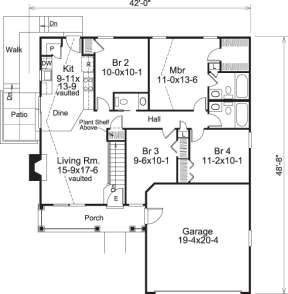 Floorplan 1 for House Plan #5633-00183