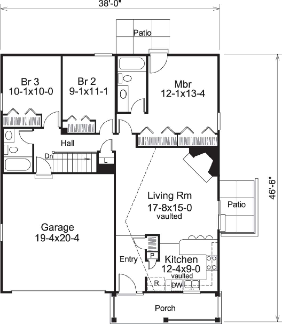 Floorplan 1 for House Plan #5633-00185