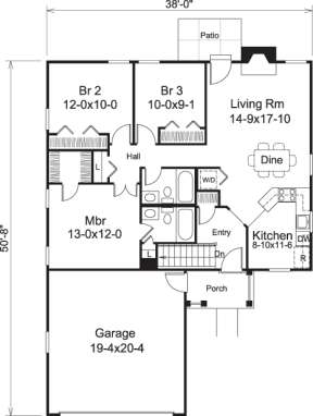 Floorplan 1 for House Plan #5633-00186
