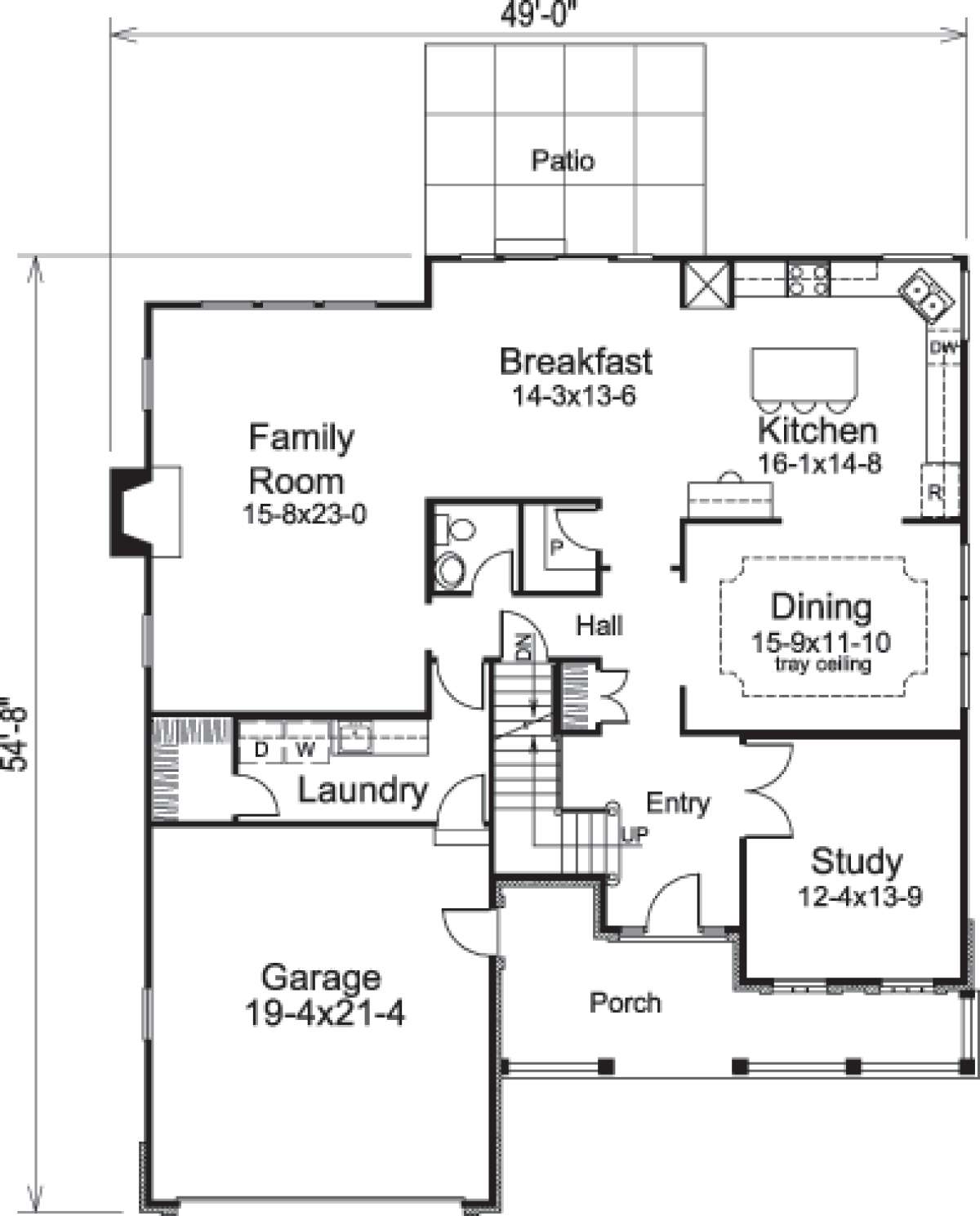 Floorplan 1 for House Plan #5633-00187