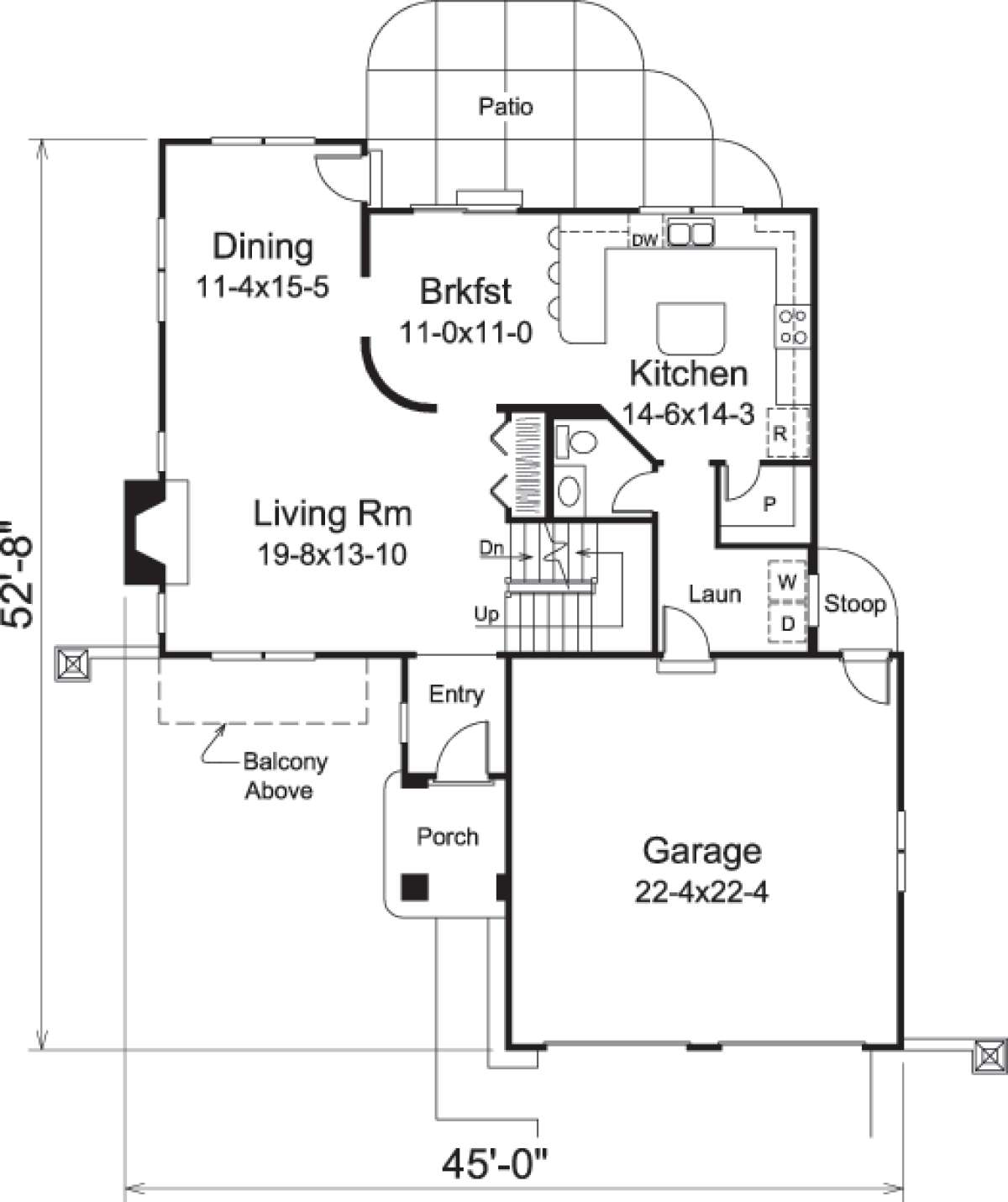 Floorplan 1 for House Plan #5633-00189