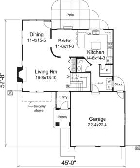 Floorplan 1 for House Plan #5633-00189
