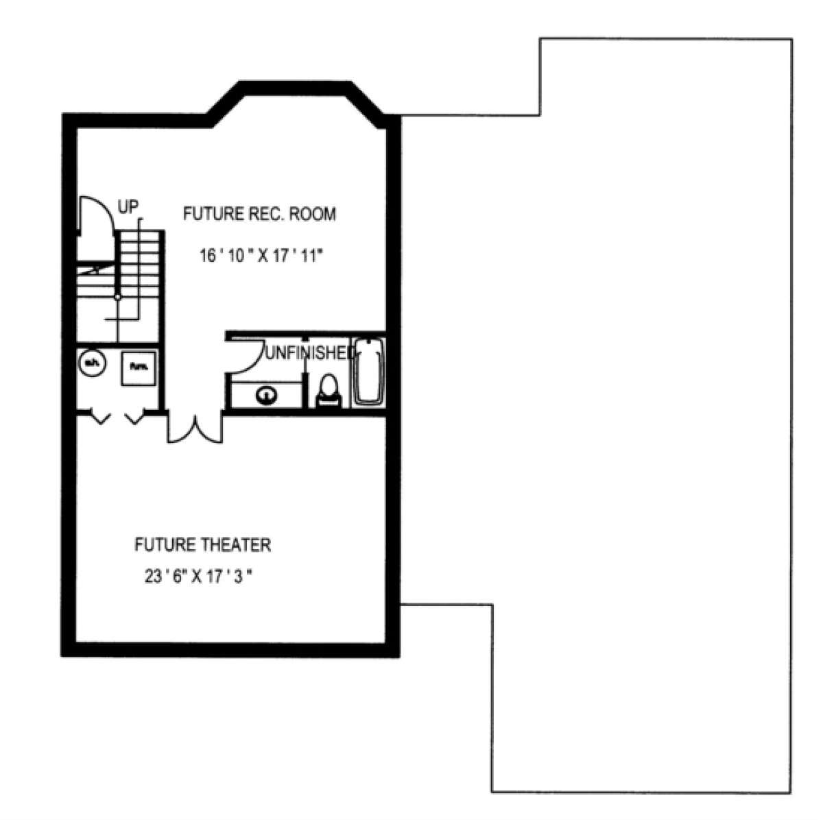 Basement Floor for House Plan #039-00203