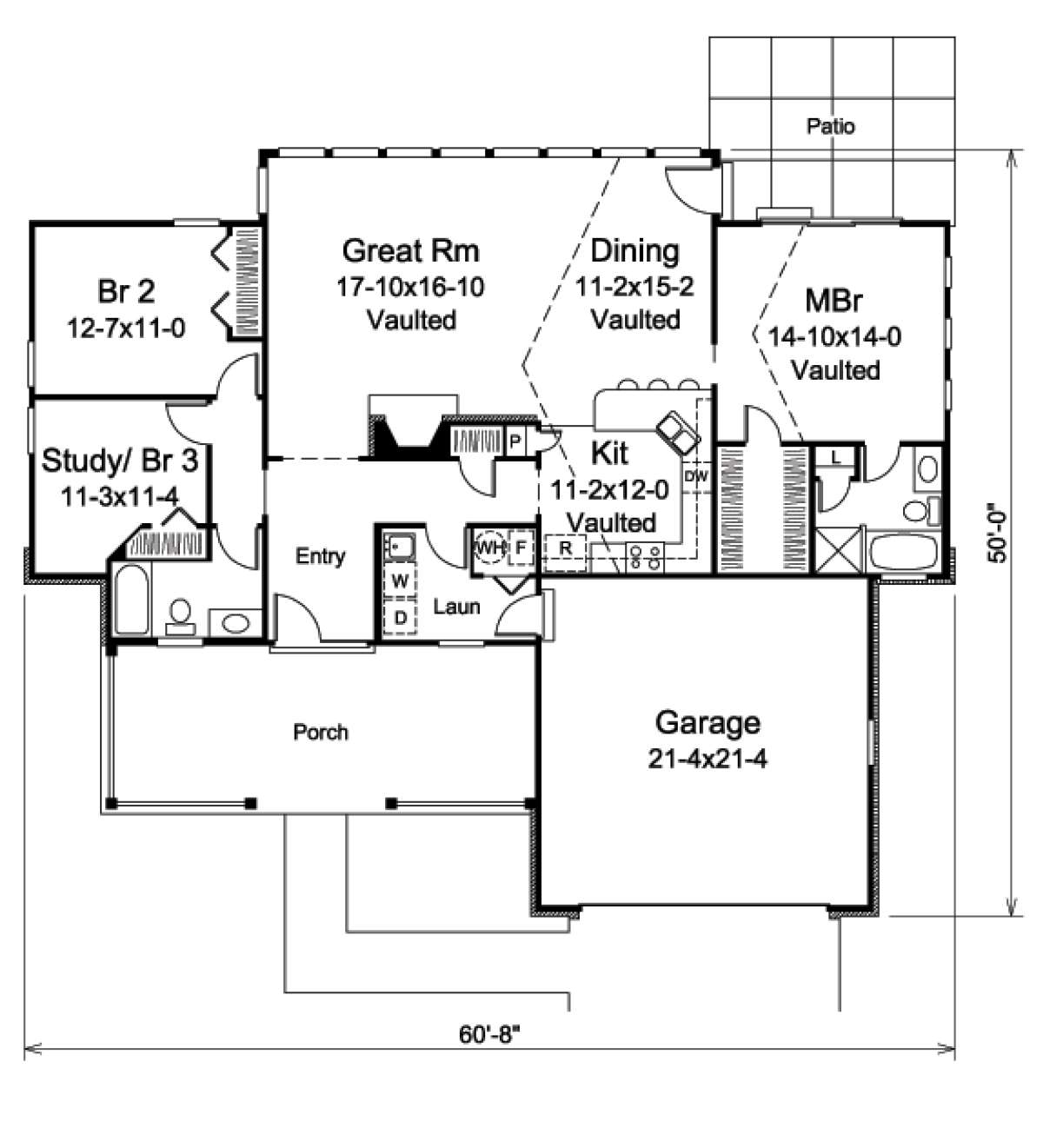Floorplan 1 for House Plan #5633-00191