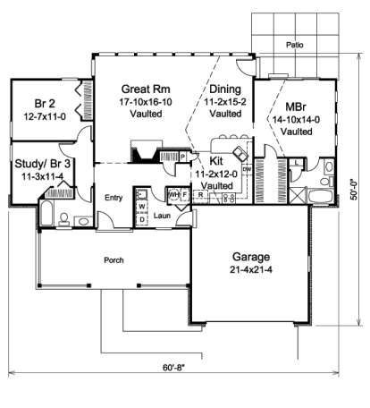Floorplan 1 for House Plan #5633-00191