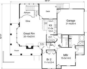 Floorplan 1 for House Plan #5633-00192