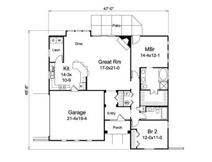 Floorplan1 for House Plan #5633-00193