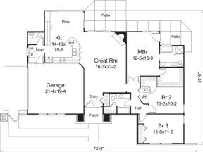 Floorplan 1 for House Plan #5633-00194