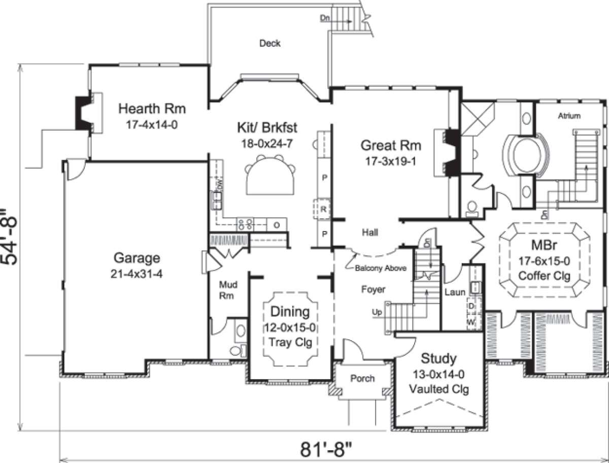 Floorplan 1 for House Plan #5633-00196
