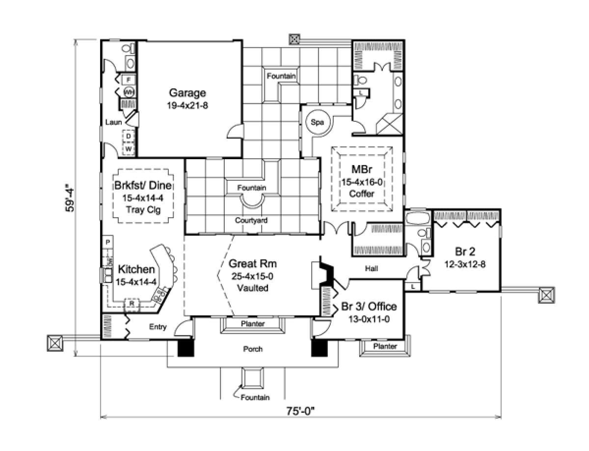 Floorplan 1 for House Plan #5633-00197