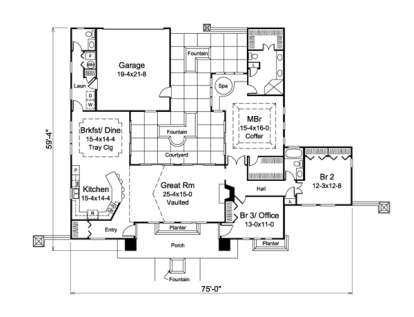 Floorplan1 for House Plan #5633-00197
