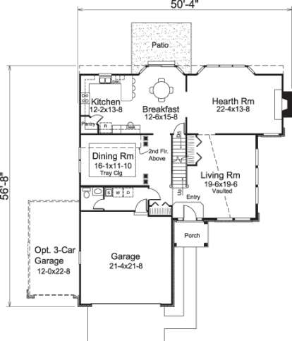 Floorplan 1 for House Plan #5633-00198