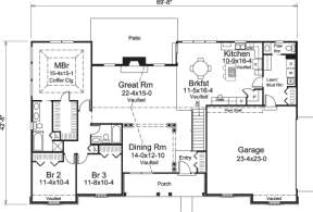 Floorplan 1 for House Plan #5633-00199