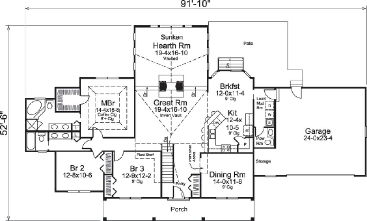 Floorplan 1 for House Plan #5633-00200