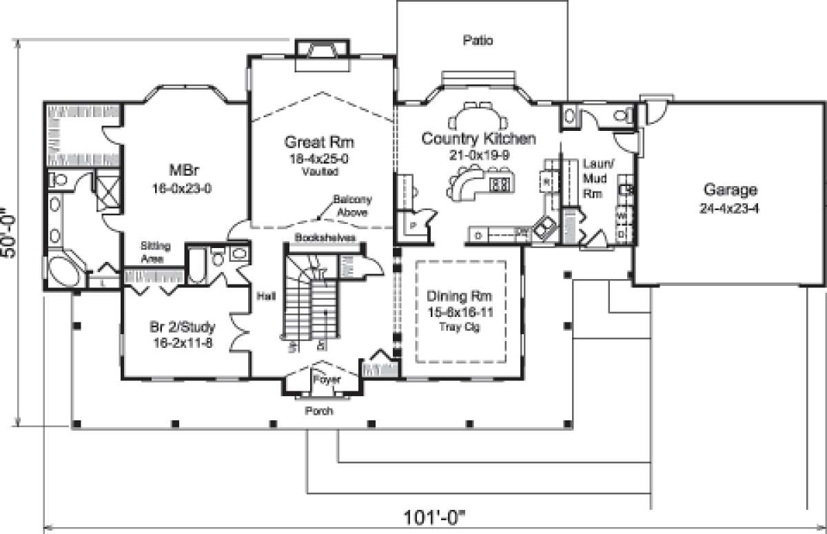Floorplan 1 for House Plan #5633-00201