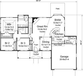 Floorplan 1 for House Plan #5633-00202