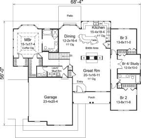 Floorplan 1 for House Plan #5633-00203