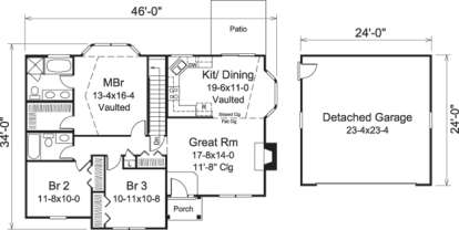 Floorplan1 for House Plan #5633-00204